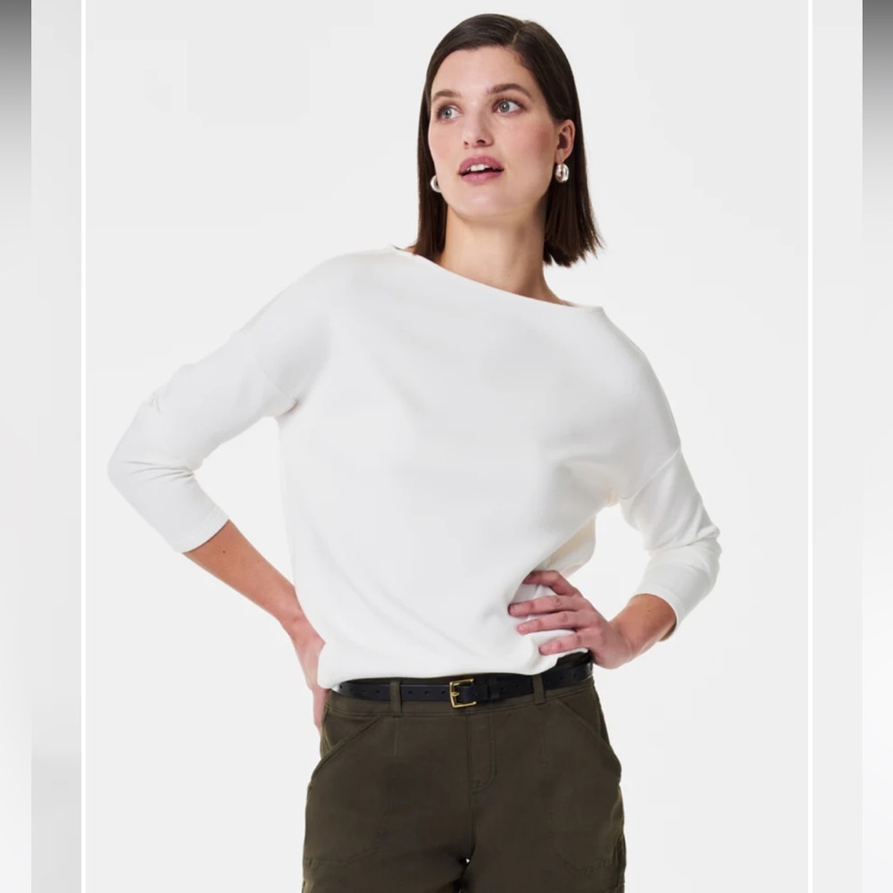 Spanx AirEssentials Boat Neck Top in Powder